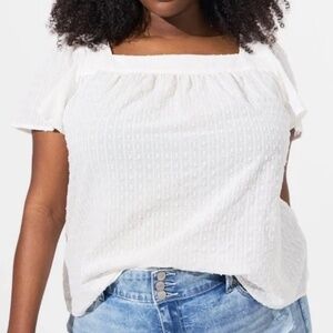 Torrid White Cotton Blouse Size 0